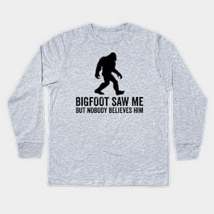 bigfoot saw me Kids Long Sleeve T-Shirt